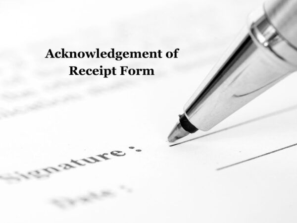 Acknowledgement of Receipt Form
