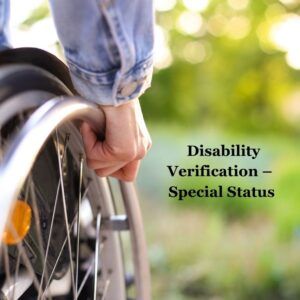 Disability Verification – Special Status