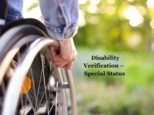 Disability Verification – Special Status
