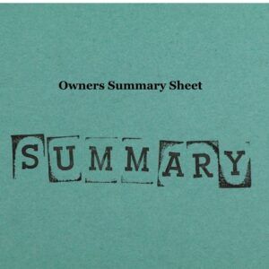 Owner Summary Sheet